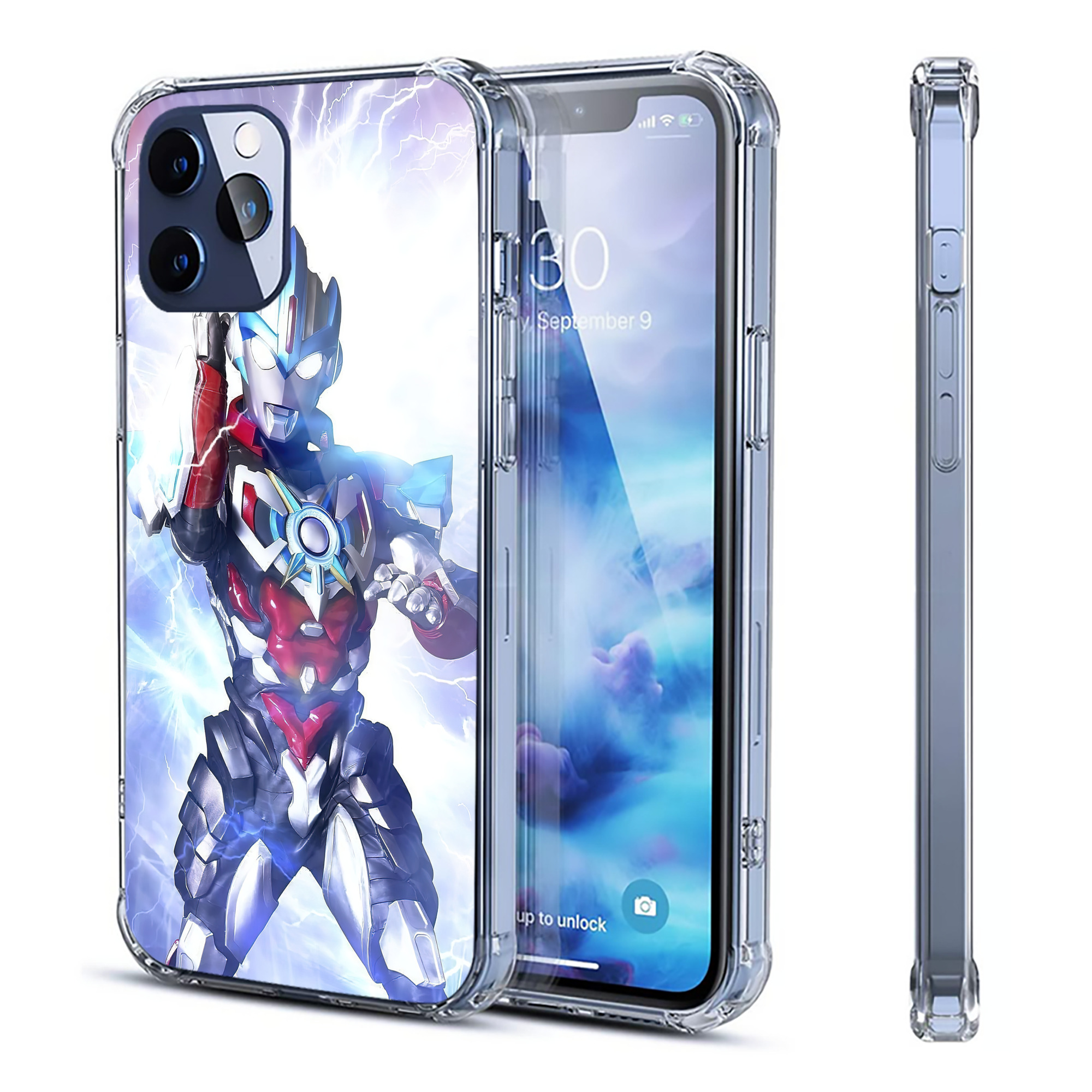 （画像用） ウルトラマン Ultraman 【iPhone 12シリーズ対応】透明スマホケース（クリアソフトケース）